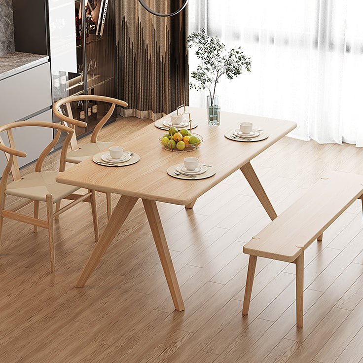 Pine Solid Wood Dining Table Rectangle Dining Table in Natural