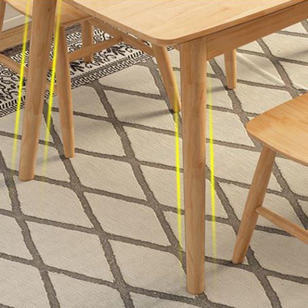 Rectangular Solid Wood Dining Table Modern Furniture with 4 Legs for Home Use