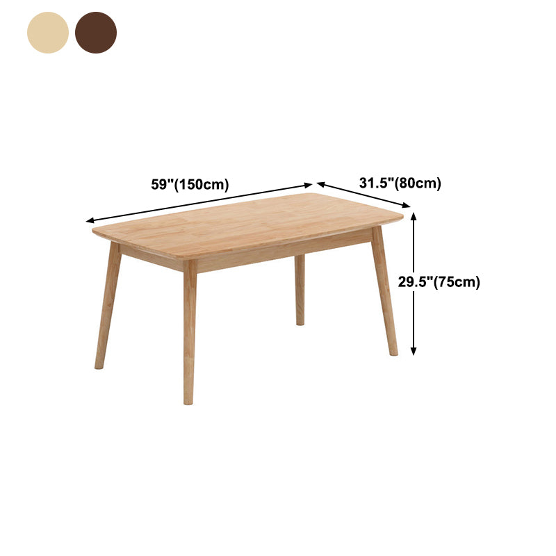 Rectangular Solid Wood Dining Table Modern Furniture with 4 Legs for Home Use