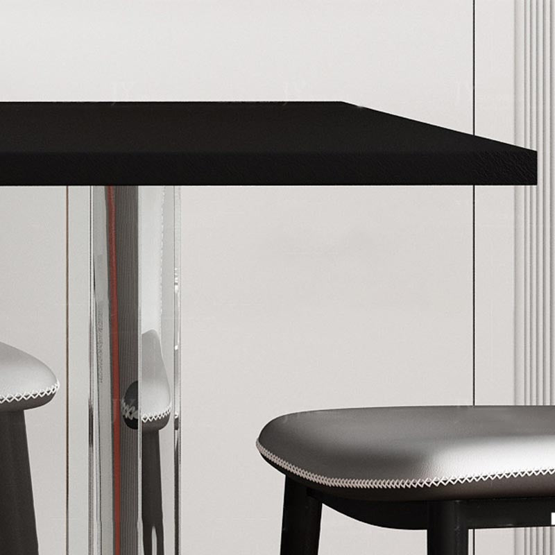 Rectangle Dining Table Stone Dining Table with Acrylic Double Pedestal