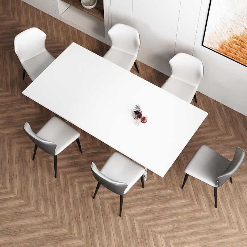 Rectangle Dining Table Stone Dining Table with Acrylic Double Pedestal