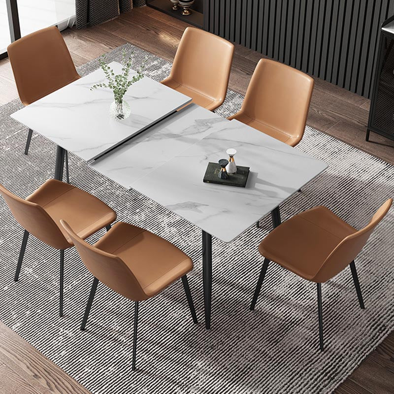 Rectangular Sintered Stone Dining Table Modern Furniture with 4 Legs for Home
