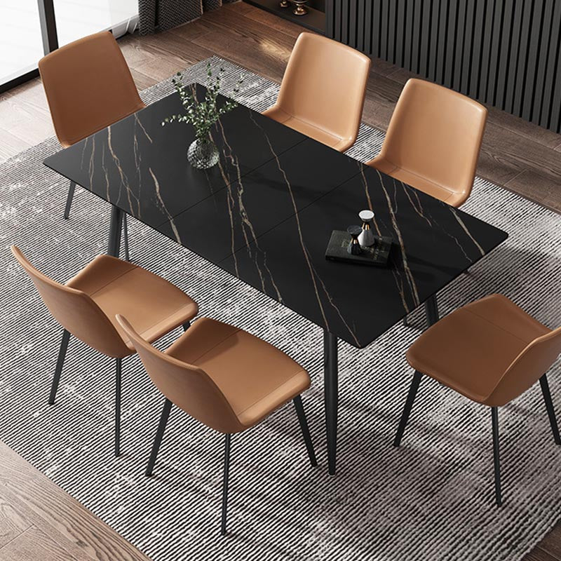 Rectangular Sintered Stone Dining Table Modern Furniture with 4 Legs for Home