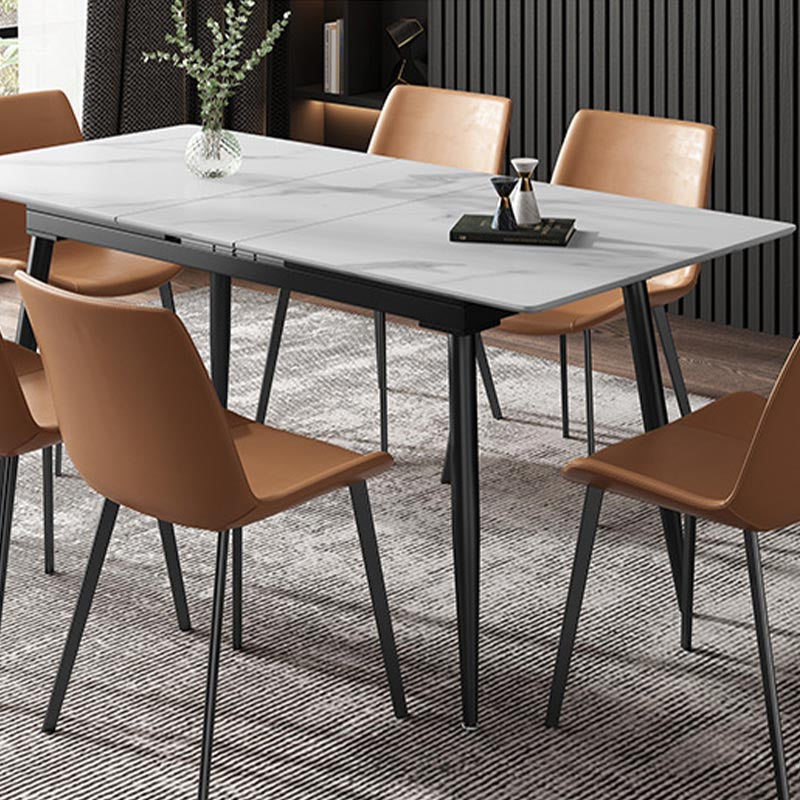 Rectangular Sintered Stone Dining Table Modern Furniture with 4 Legs for Home