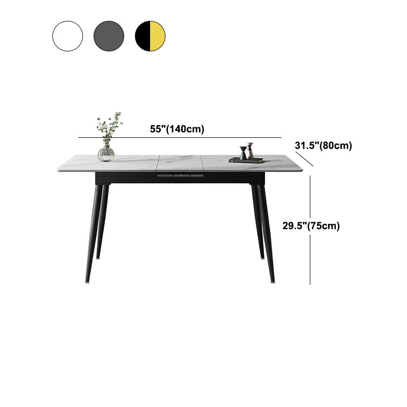 Rectangular Sintered Stone Dining Table Modern Furniture with 4 Legs for Home
