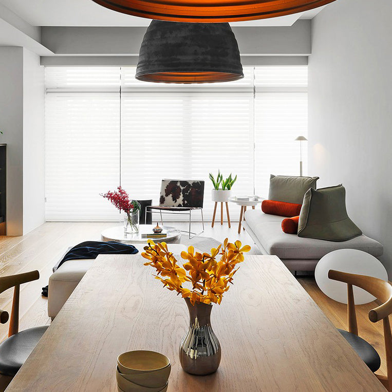 Rectangle Solid Wood Top Dining Table Double Pedestal Table for Kitchen without Chair