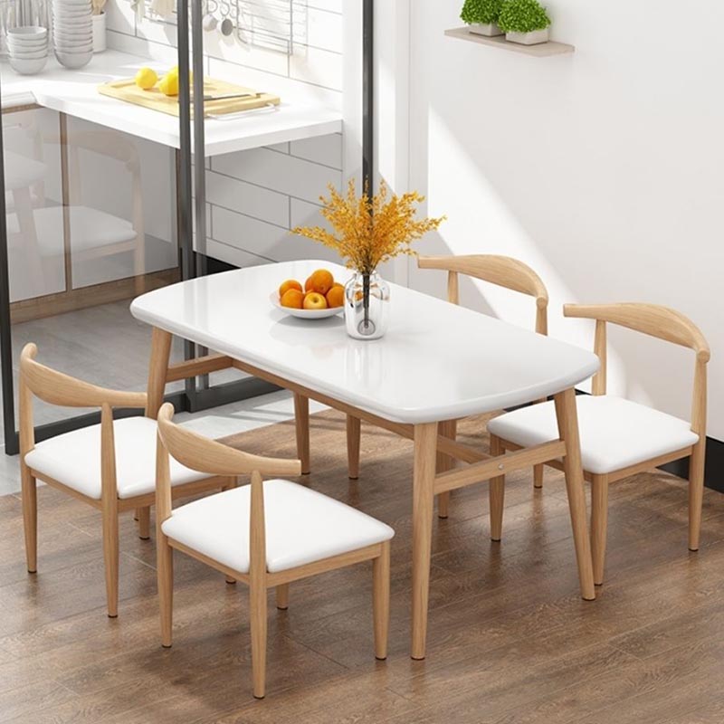 Rectangular Wood Dining Table Modern Furniture with 4 Legs for Home