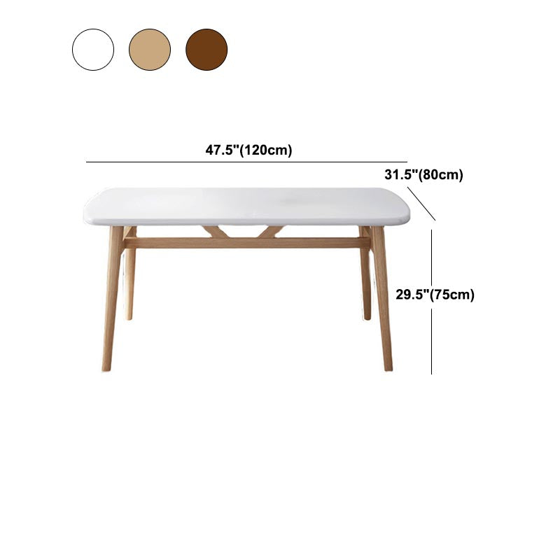 Rectangular Wood Dining Table Modern Furniture with 4 Legs for Home