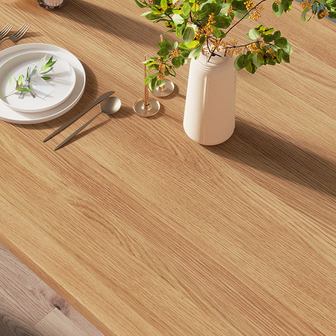 Solid Wood Dining Table Contemporary Dining Table with Double Pedestal Base