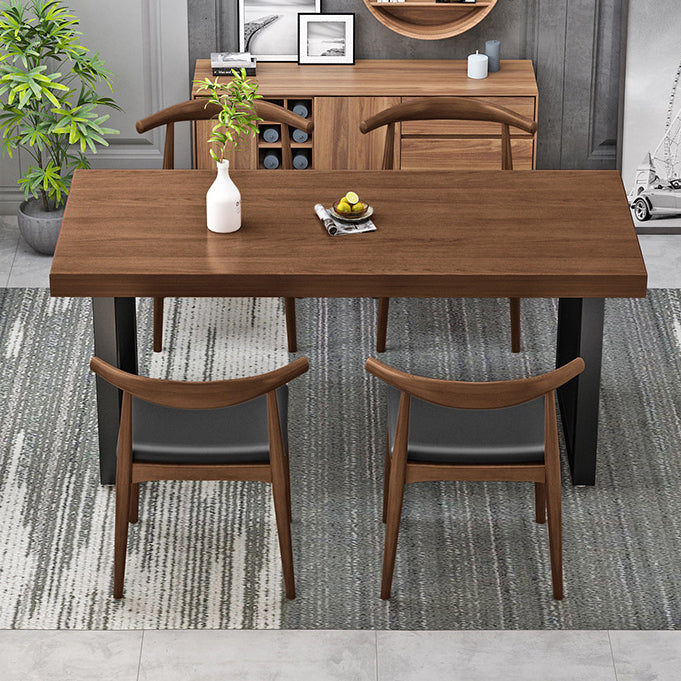 Solid Wood Dining Table Contemporary Dining Table with Sled Base