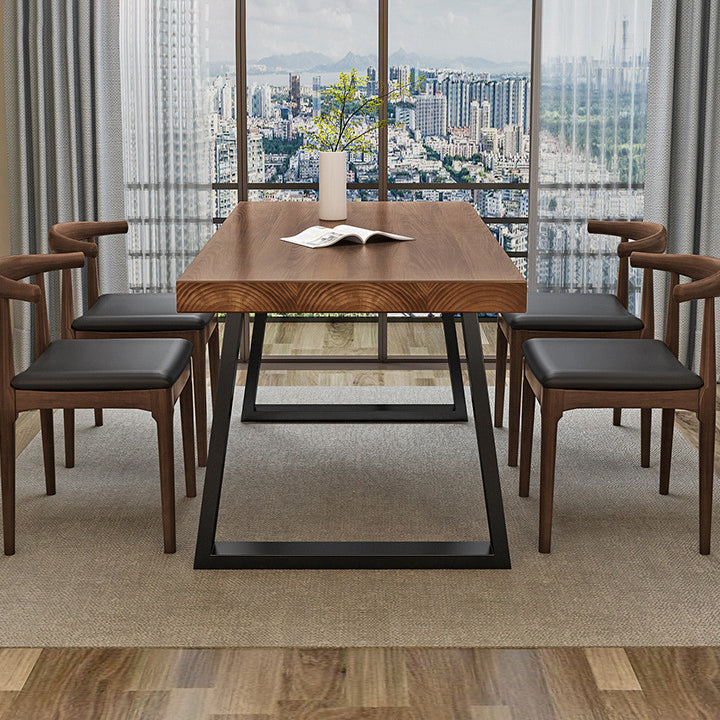 Solid Wood Dining Table Contemporary Dining Table with Sled Base