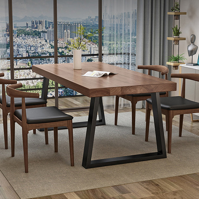 Solid Wood Dining Table Contemporary Dining Table with Sled Base
