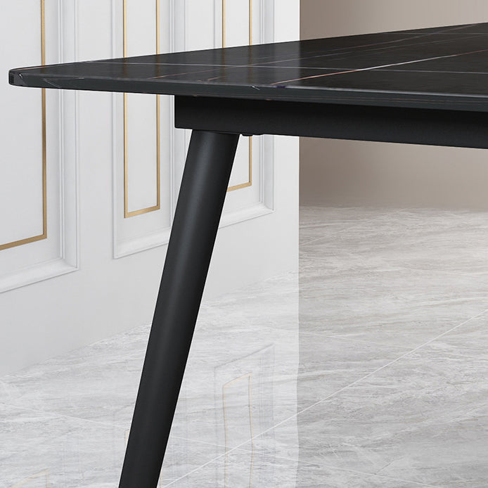 Stone Dining Table Contemporary Rectangle Dining Table with 4 Legs