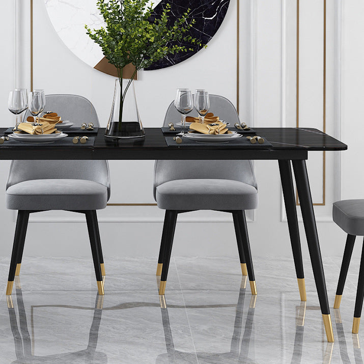 Stone Dining Table Contemporary Rectangle Dining Table with 4 Legs