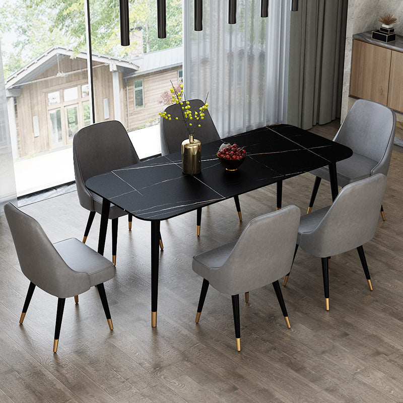 Stone Top Dining Table Contemporary Dining Table with 4 Legs