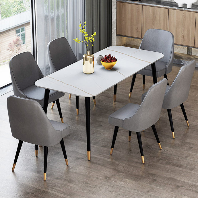 Stone Top Dining Table Contemporary Dining Table with 4 Legs
