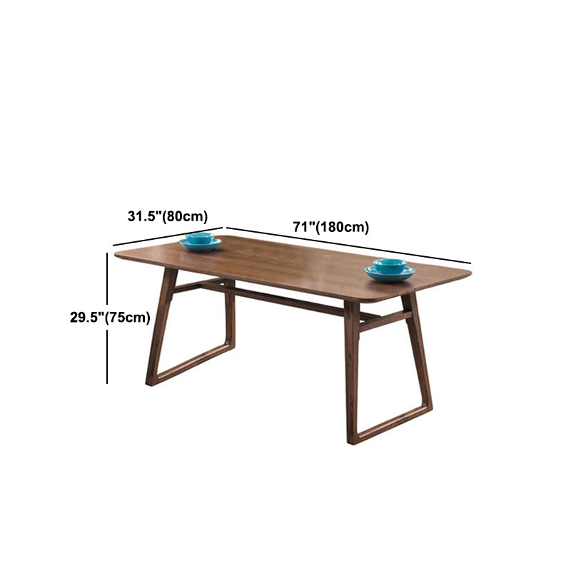 Pine Wood Dining Table Industrial Rectangle Table with Sled Base