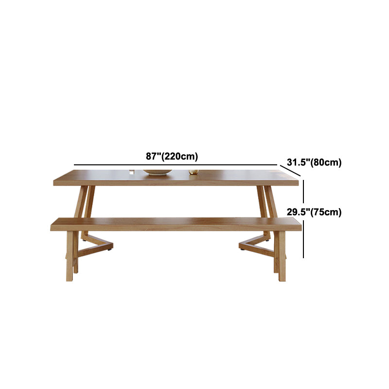 Pine Wood Dining Table Modern Rectangle Dining Table with Sled Base