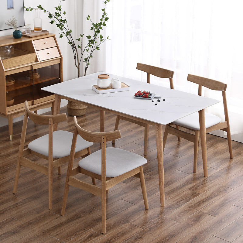 Rectangular Sintered Stone Dining Table Modern Furniture with 4 Legs for Office