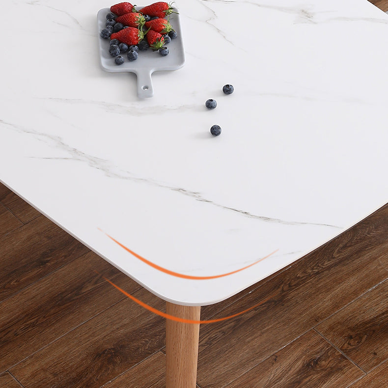 Rectangular Sintered Stone Dining Table Modern Furniture with 4 Legs for Office