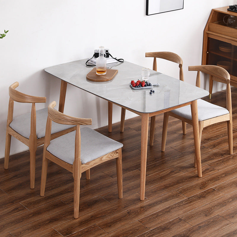 Rectangular Sintered Stone Dining Table Modern Furniture with 4 Legs for Office