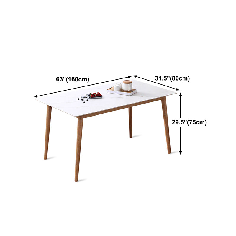 Rectangular Sintered Stone Dining Table Modern Furniture with 4 Legs for Office