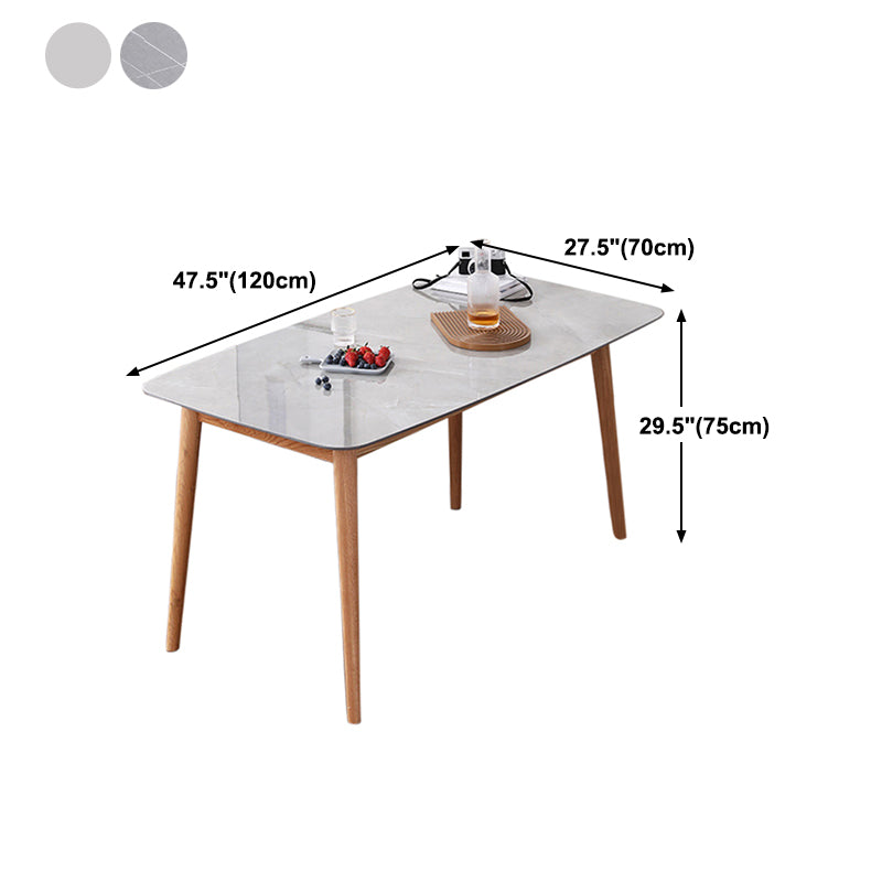 Rectangular Sintered Stone Dining Table Modern Furniture with 4 Legs for Office
