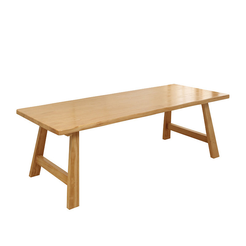 Pine Wood Dining Table Contemporary Rectangle Table with Sled Base