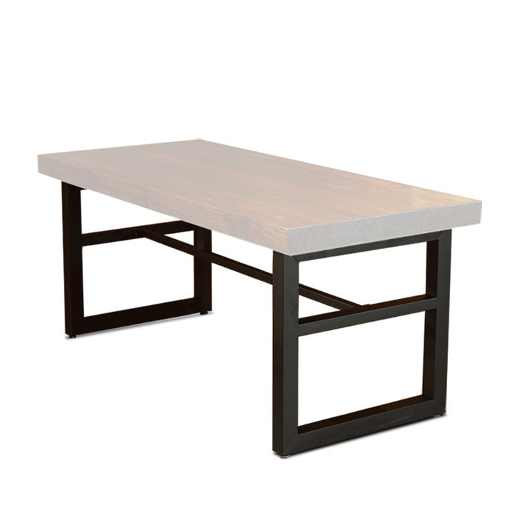 Wood Top Dining Table Industrial Rectangle Table with Sled Base