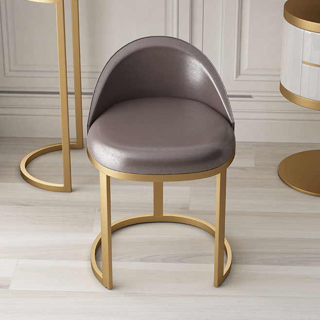 Glam Metal Dining Room Chair Upholstered Armless Dining Chairs for Home Use