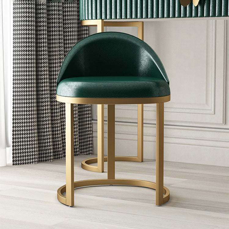 Glam Metal Dining Room Chair Upholstered Armless Dining Chairs for Home Use