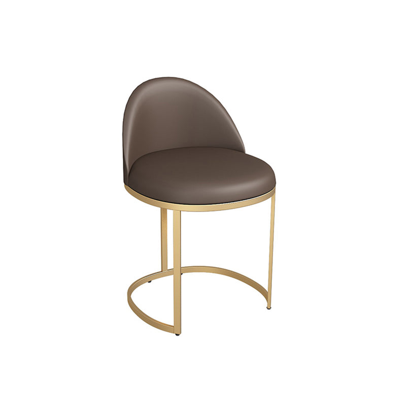 Glam Metal Dining Room Chair Upholstered Armless Dining Chair for Restaurant Use