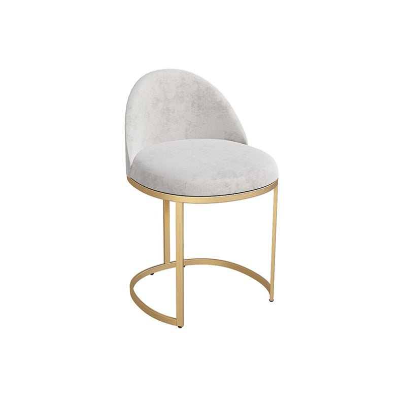 Glam Metal Dining Room Chair Upholstered Armless Dining Chair for Restaurant Use