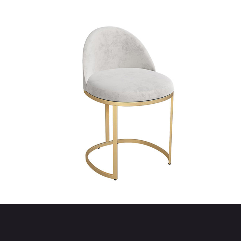 Glam Metal Dining Room Chair Upholstered Armless Dining Chair for Restaurant Use