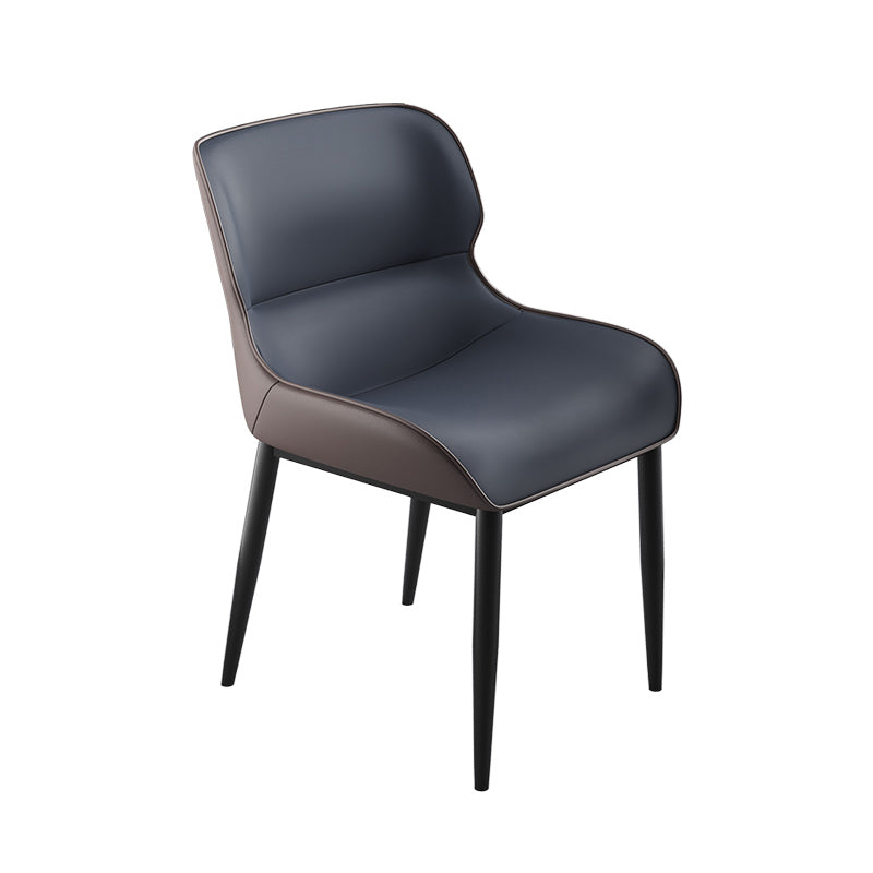 Arm Wingback Parsons Chair Industrial Style Faux Leather Dining Chairs