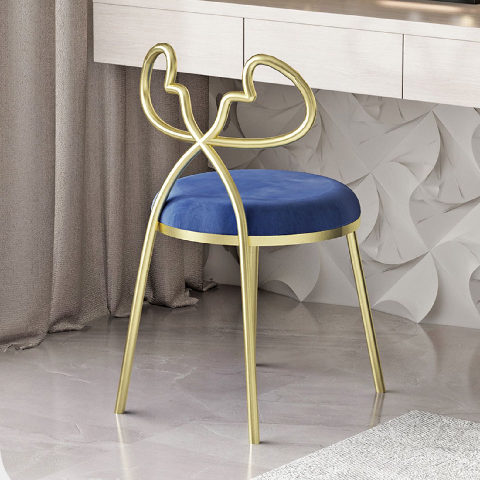 Fabric Dining Side Chair Nordic Design Armless Open Back Dining Chairs