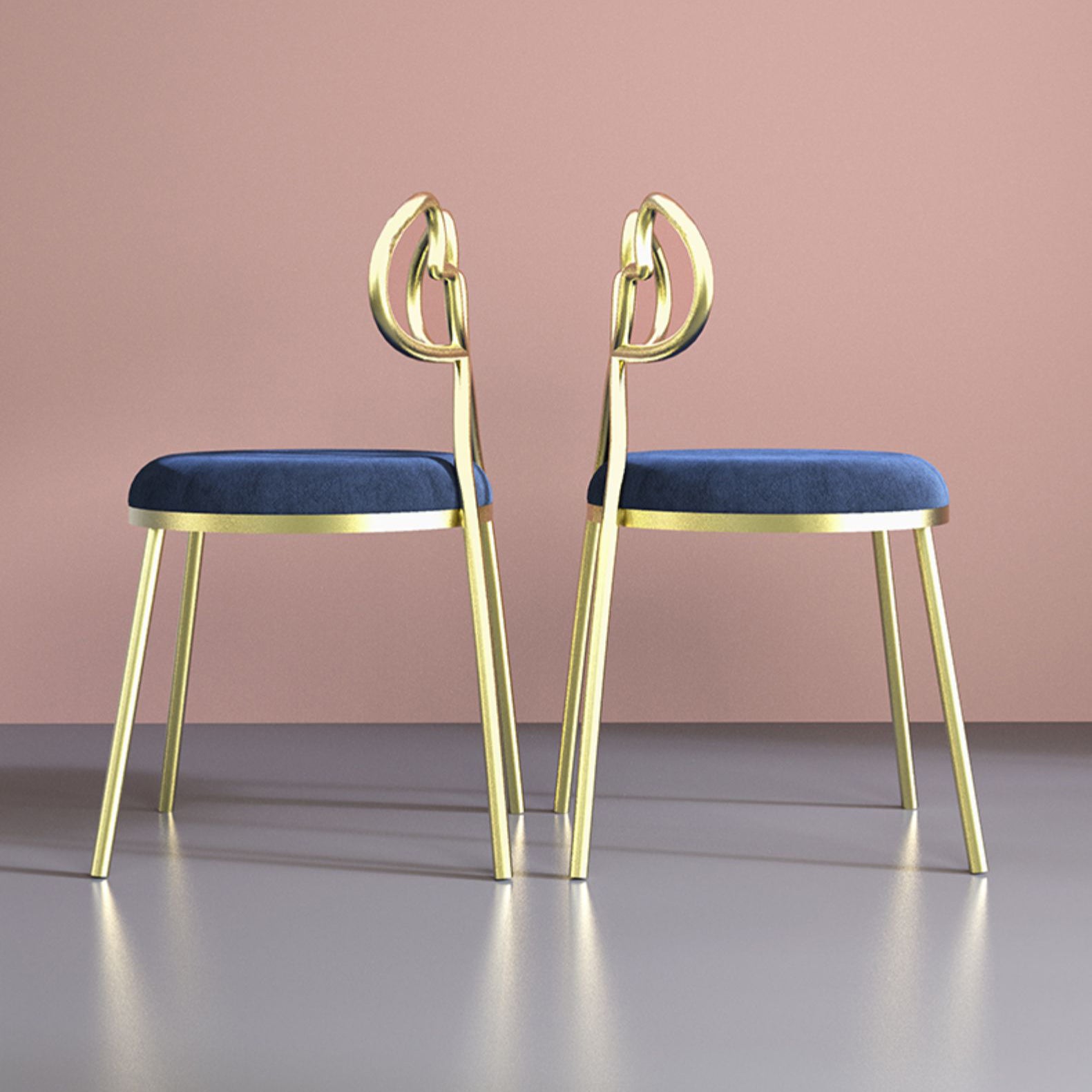 Fabric Dining Side Chair Nordic Design Armless Open Back Dining Chairs