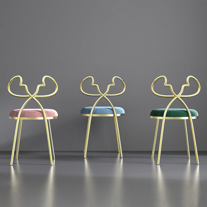 Fabric Dining Side Chair Nordic Design Armless Open Back Dining Chairs