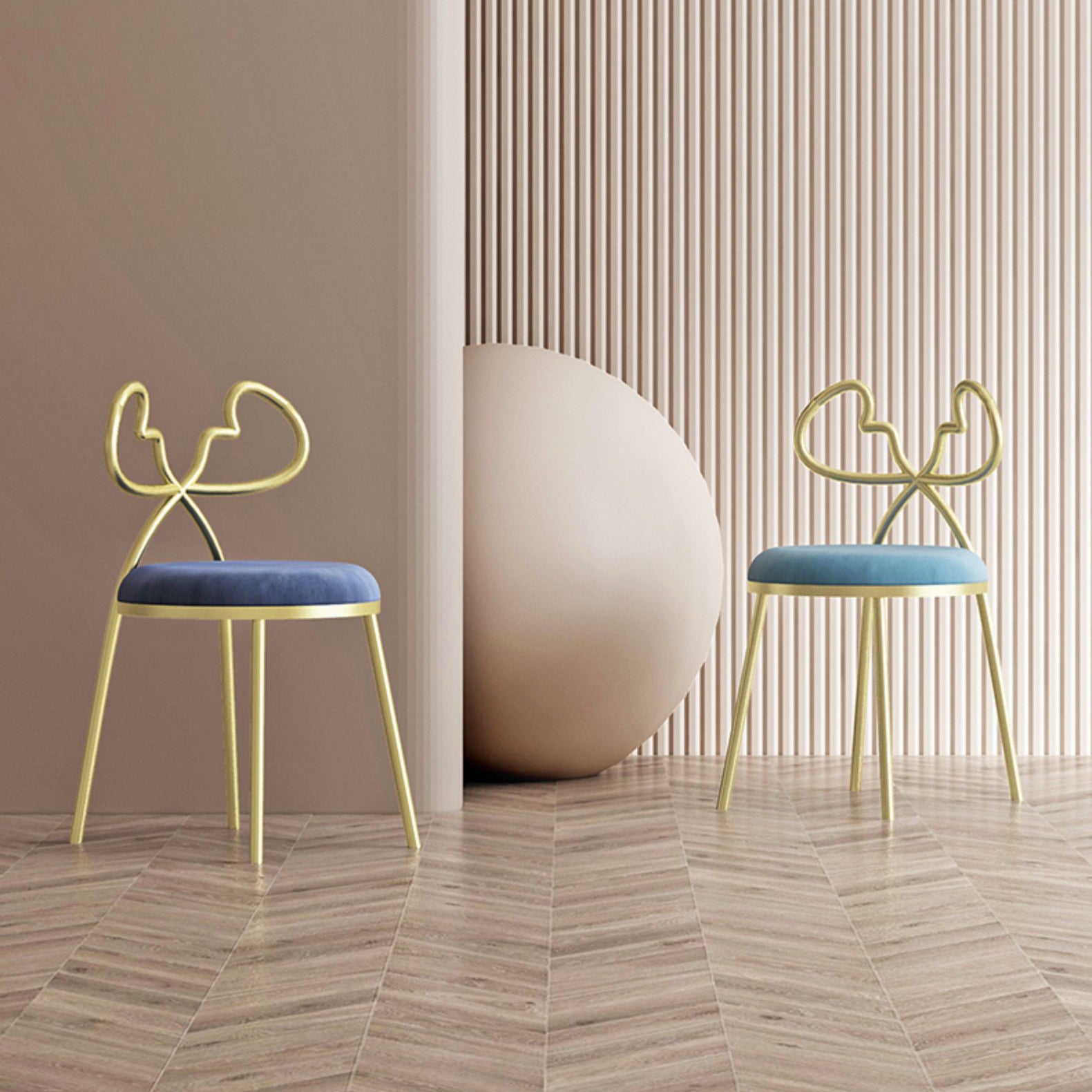 Fabric Dining Side Chair Nordic Design Armless Open Back Dining Chairs