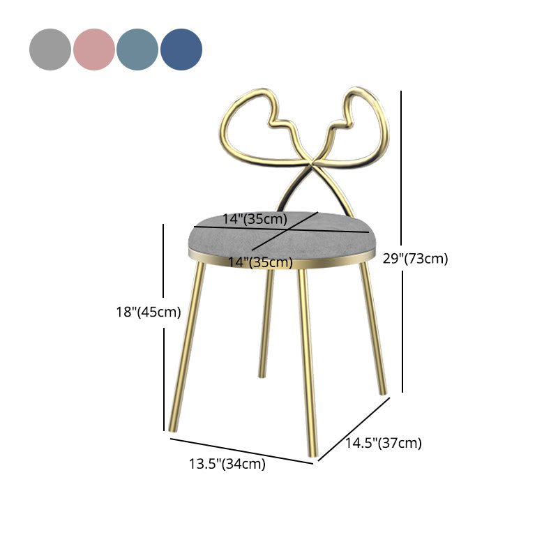 Fabric Dining Side Chair Nordic Design Armless Open Back Dining Chairs
