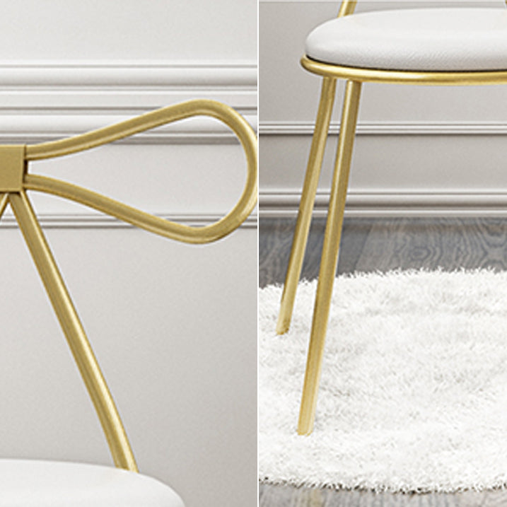 Faux Leather Side Chair Nordic Design Open Back Dining Side Chair