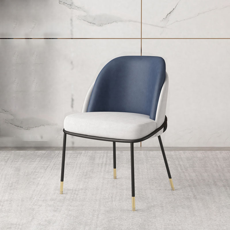 Upholstered Side Chair Scandinavian Design Armless Solid Back Chair for Home