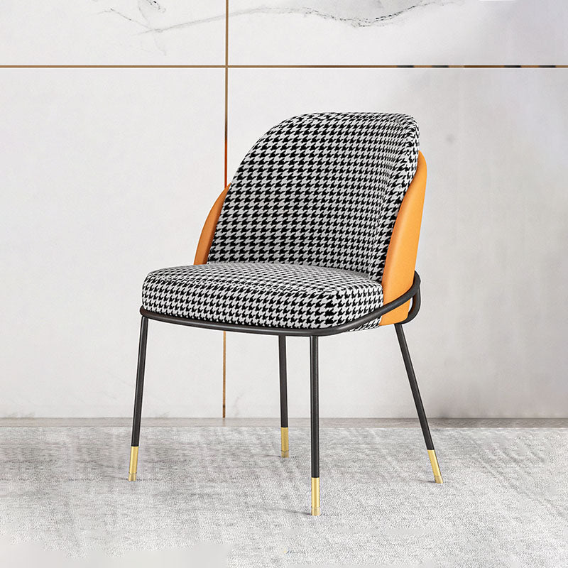 Upholstered Side Chair Scandinavian Design Armless Solid Back Chair for Home