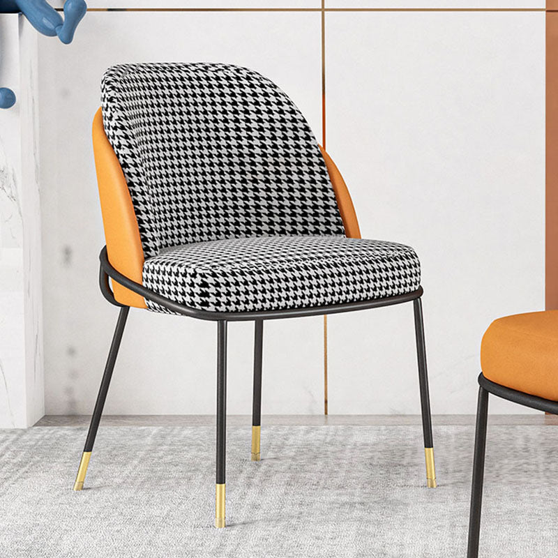 Upholstered Side Chair Scandinavian Design Armless Solid Back Chair for Home