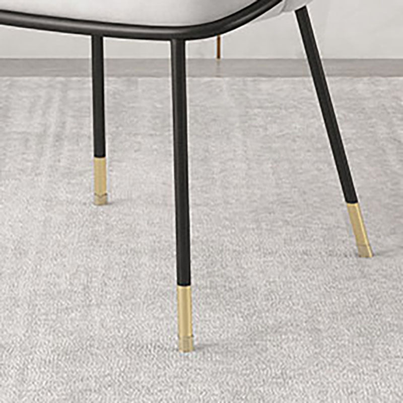 Upholstered Side Chair Scandinavian Design Armless Solid Back Chair for Home