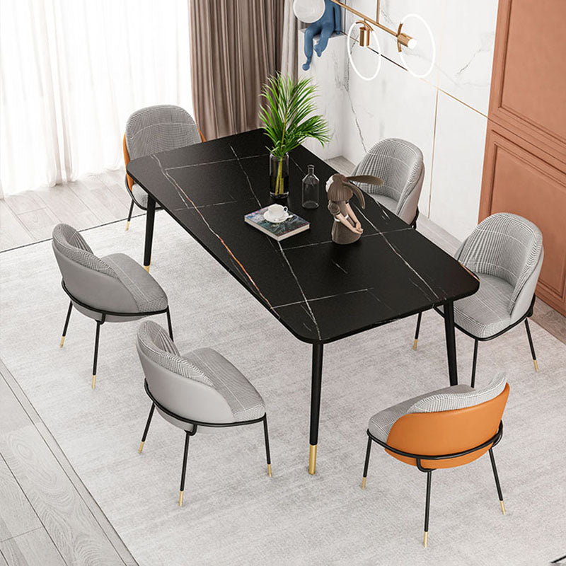 Upholstered Side Chair Scandinavian Design Armless Solid Back Chair for Home