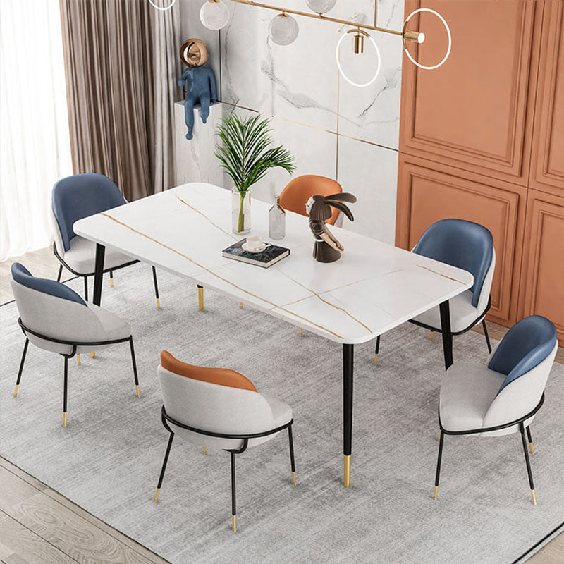 Upholstered Side Chair Scandinavian Design Armless Solid Back Chair for Home