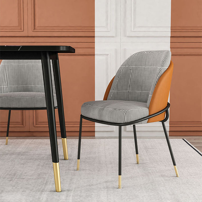 Upholstered Side Chair Scandinavian Design Armless Solid Back Chair for Home