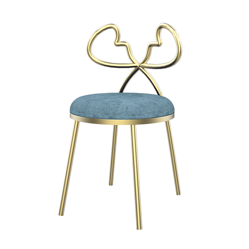 Velvet Armless Dining Chairs Nordic Design Open Back Dining Side Chair