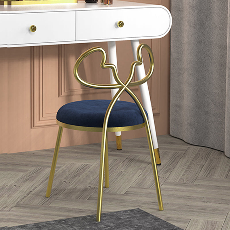 Velvet Armless Dining Chairs Nordic Design Open Back Dining Side Chair